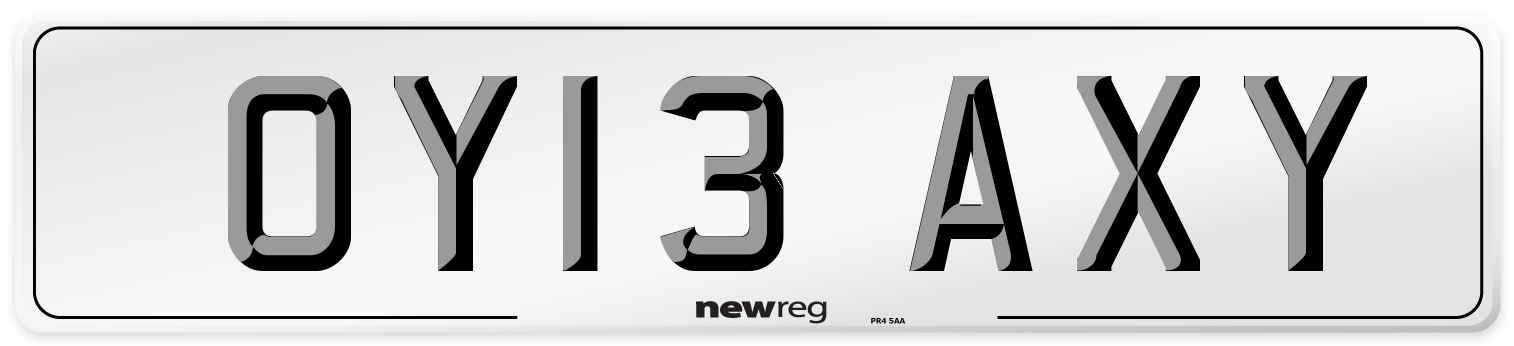OY13 AXY Number Plate from New Reg